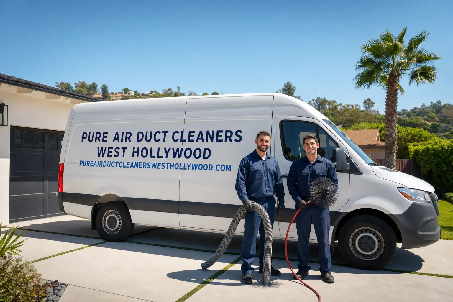 Pure Air Duct Cleaners West Hollywood service vehicle and crew in West Hollywood, CA